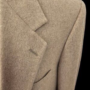 Pincus Brothers Maxwell Cashmere 2 Btn Sport Coat Mens 44R Beige Oatmeal VTG 90s